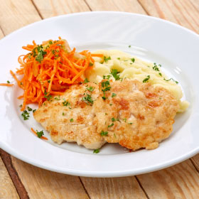 Куриные рубленые котлеты с картофельным пюре